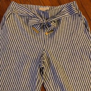 Michael Kors High Waisted Striped Wide Leg Pants